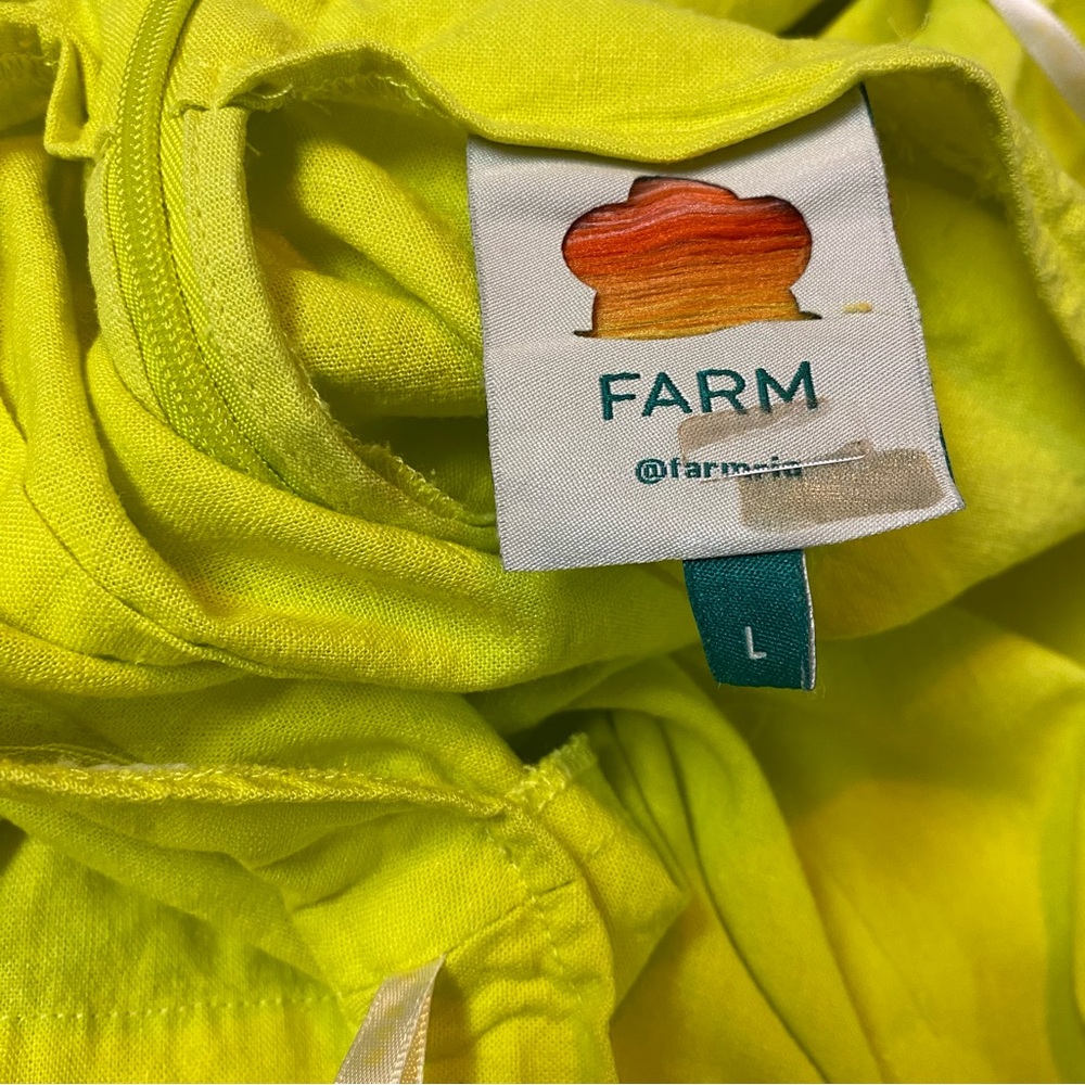 FARM Rio Neon Yellow Leaf Cutout Midi Dress - Picture 12 of 16